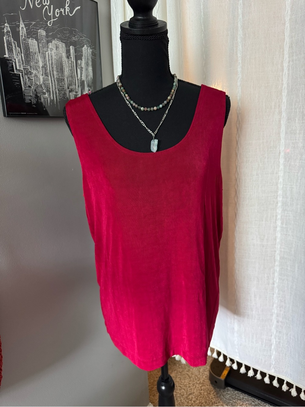 Chico's Deep Raspberry Red Tank Top - Picture 2 of 7